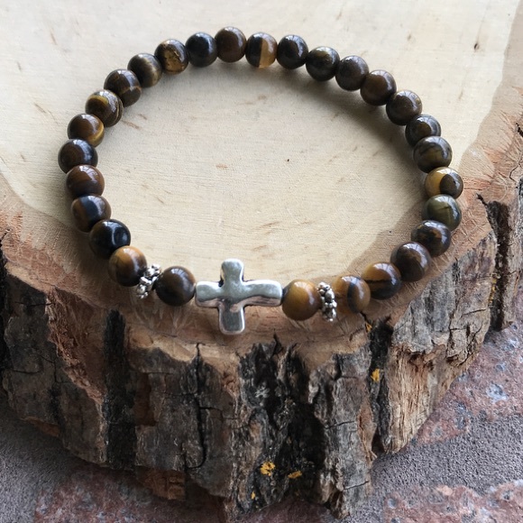 🔴SALE ! Men or women Tiger eye cross bracelet - Picture 7 of 10